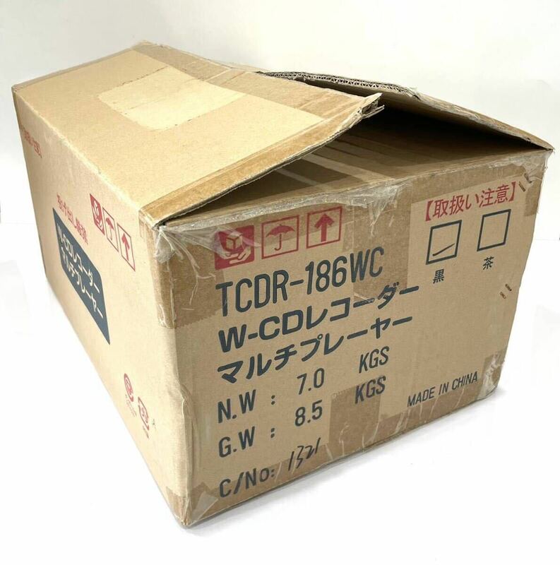 未使用 とうしょう W-CDレコーダー マルチプレーヤー TCDR-186WC ラジオ アンプ スピーカー レコード CD カセット 簡単ダビング 箱付き