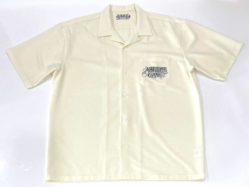 BUDSPOOL パッズプール 半袖シャツ オープンカラー メンズ サイズXL アイボリー IVO 刺繍ポケット レーヨン メンズウェア 送料無料