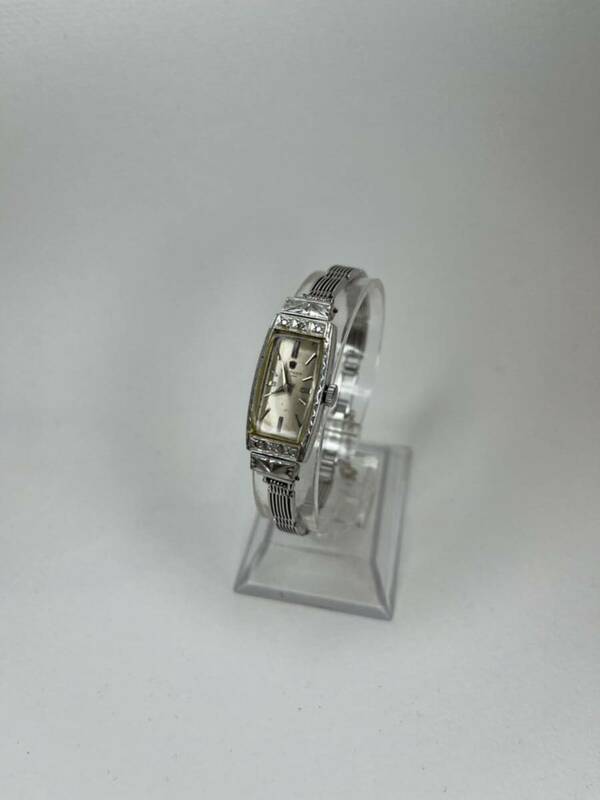 vintage Waltham ウォルサム 手巻 時計 k14 wg 裏蓋 platinum ヴィンテージ アンティーク 