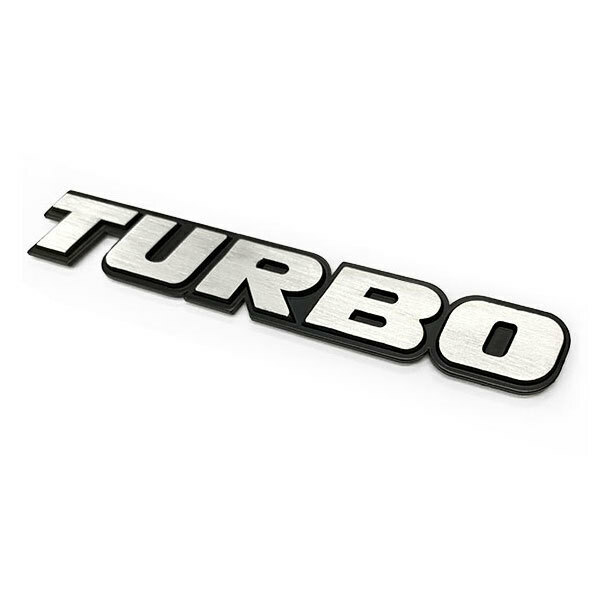 エンブレム 車 ステッカー TURBO ターボ パーツ カー用品 3D アクセサリー ロゴ マーク バックドア 外装 Aタイプ 色シルバー 送料無料