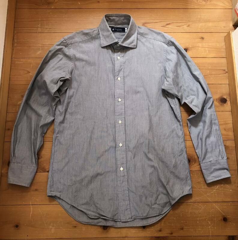 ★Maker's Shirt KAMAKURA/メーカーズシャツ鎌倉 メンズ長袖シャツ グレー系 ストライプ