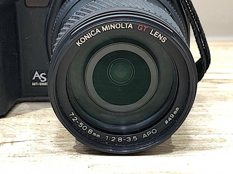 4/221【ジャンク】 KONICA MINOLTA デジタルカメラ Dimage A200 7.2‐50.8㎜ 1:2.8‐3.5 APO 49㎜ リモコン ソフトケース付き