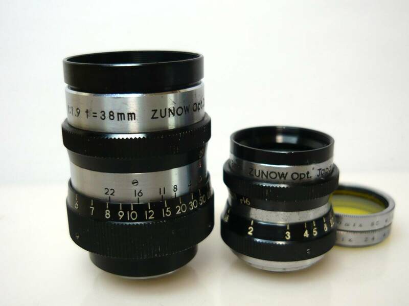 ★Zunow Opt.(ズノー)◆ZUNOW Cine 1:1.9 f=38mm ・Tele　ZUNOW Cine 1:1.9 f=38mm●フィルターおまけ●シネレンズ・Dマウント