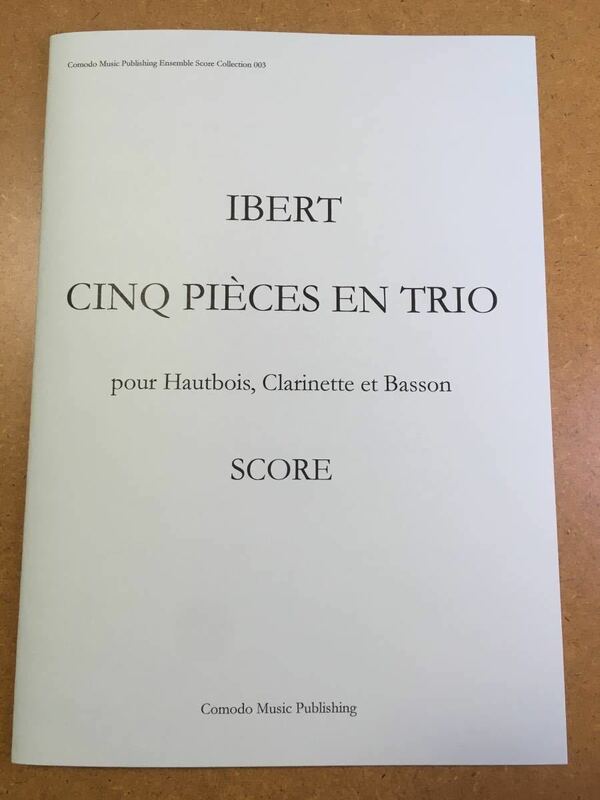イベール作曲　木管3重奏　５つの小品　スコア　（スコアのみパート譜なし）　オーボエ　クラリネット　ファゴット　アンサンブル