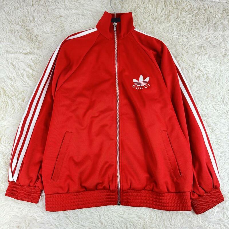 【極美品】GUCCI adidas グッチ アディダス コラボ ジャージ ブルゾン ジャケット オーバーサイズ ロゴ 712952 XS