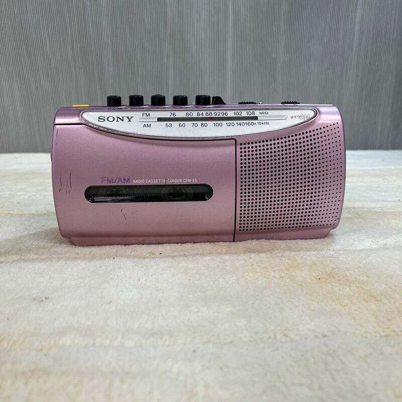 【送料込】SONY ソニー ラジカセ CFM-E5 ピンク ラジオカセットレコーダー コンパクトラジカセ 乾電池併用 ジャンク品