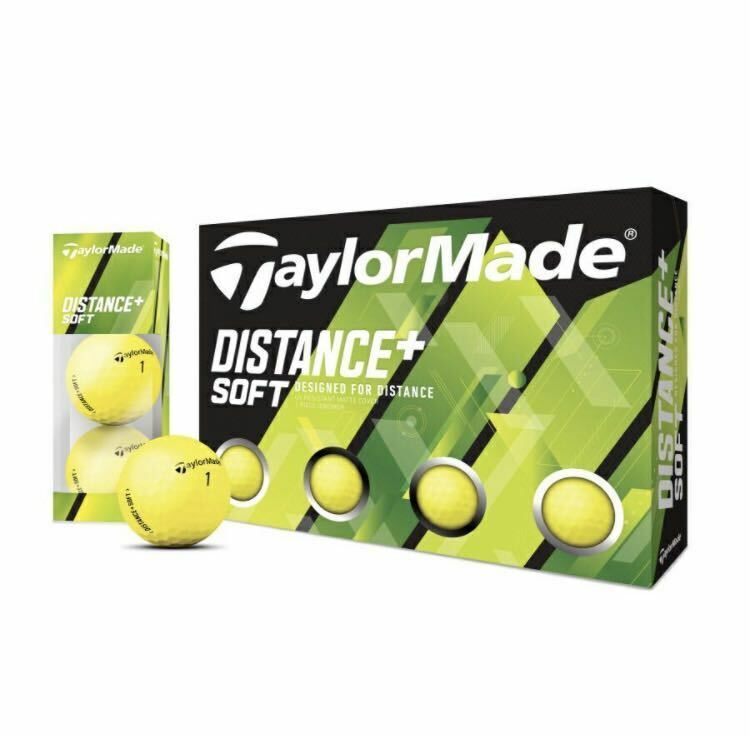 ◆ TaylorMade // DISTANCE+ SOFT / ディスタンスプラスソフト / ゴルフボール / Yellow / １ダース 12球 // テーラーメイド ◆