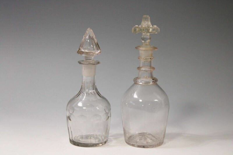 【英】B138 古代バカラ硝子瓶2件 ガラス工芸 硝子 骨董品 美術品 古美術 時代品 