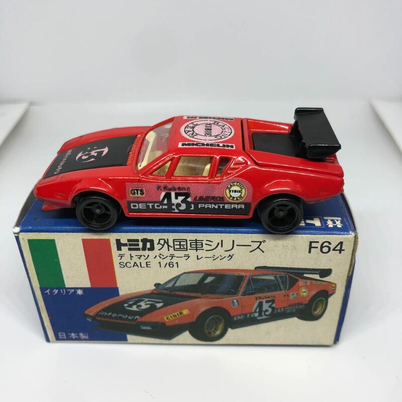 トミカ　日本製　青箱　F64 デトマソ　パンテーレーシング　当時物　絶版