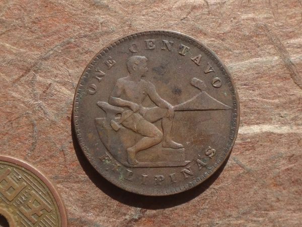 アメリカ統治フィリピン　1Centavo　青銅　1937年M　KM#179　(24.8mm, 5.1g)