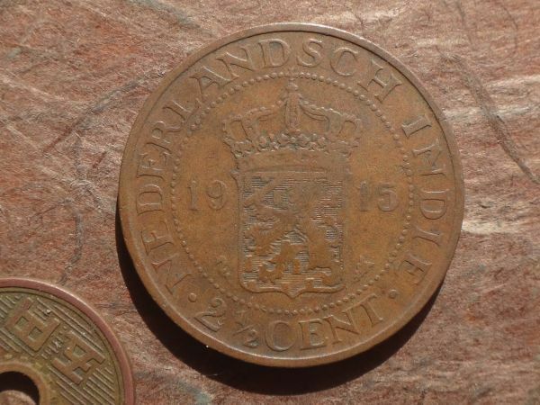 オランダ領東インド(インドネシア)　2-1/2Cent　青銅　1915年　KM#316　(31.1mm, 12.2g)