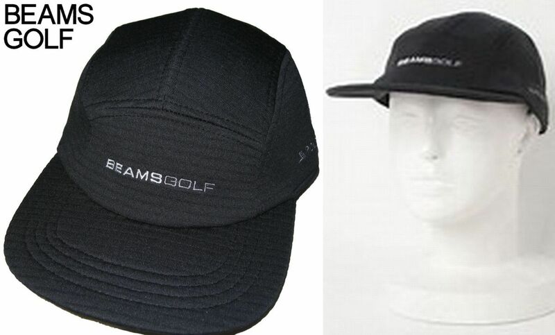 新品 定価￥6,600 ▼ BEAMS GOLF ビームスゴルフ ▼ ゴルフ キャップ メンズ フリーサイズ 帽子 POLARTEC 黒