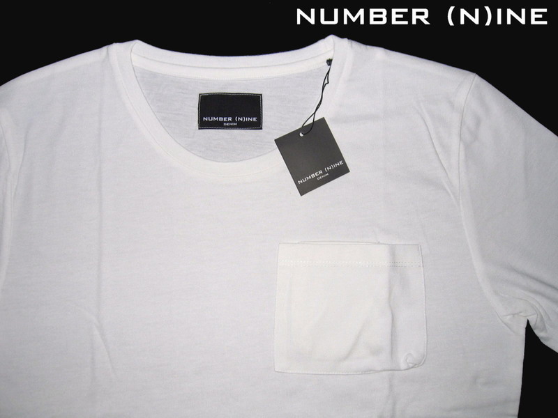 新品 M ▼ ナンバーナイン NUMBER (N)INE ▼ 胸 Ｗ ポケット 丸首 Tシャツ クルーネック 白 メンズ