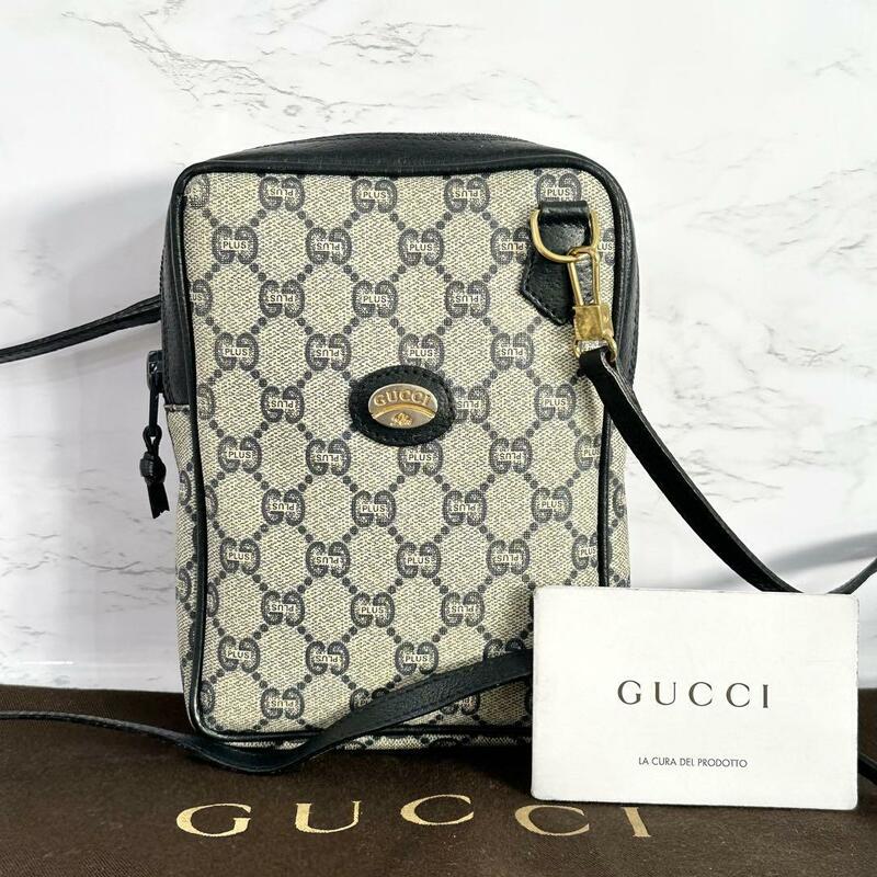 グッチ オールドグッチ GUCCI ショルダーバッグ グッチプラス ネイビー 自00313