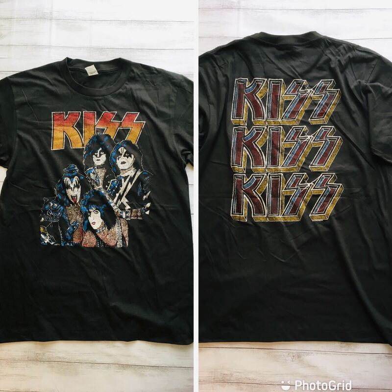 70年代バンド　キッス　KISS L バンドTシャツ　ロックTシャツ