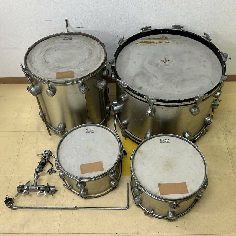 LA037567(063)-314/TN3000【名古屋引取り限定】HAYMAN ヘイマン AMBASSADOR DRUM HEAD BY REMO ドラム 4点まとめ