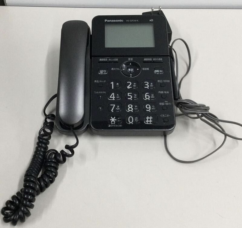 □□　RU・RU・RUコードレス電話機　VE-GP34DL　Panasonic　パナソニック　2009年発売　約620g　34-214
