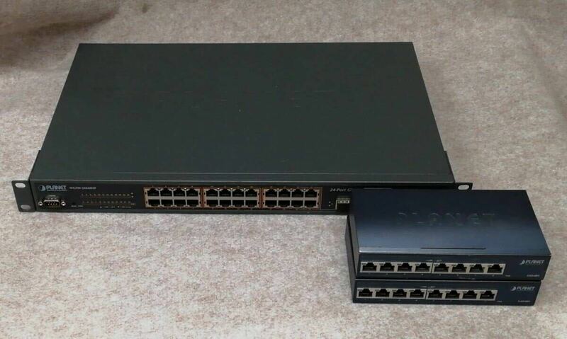 PLANET 24ポート ギガビット イーサネット PoE Managed Switch WGSW-24040HP ×1 GSD-805 ×2 まとめ 34-226