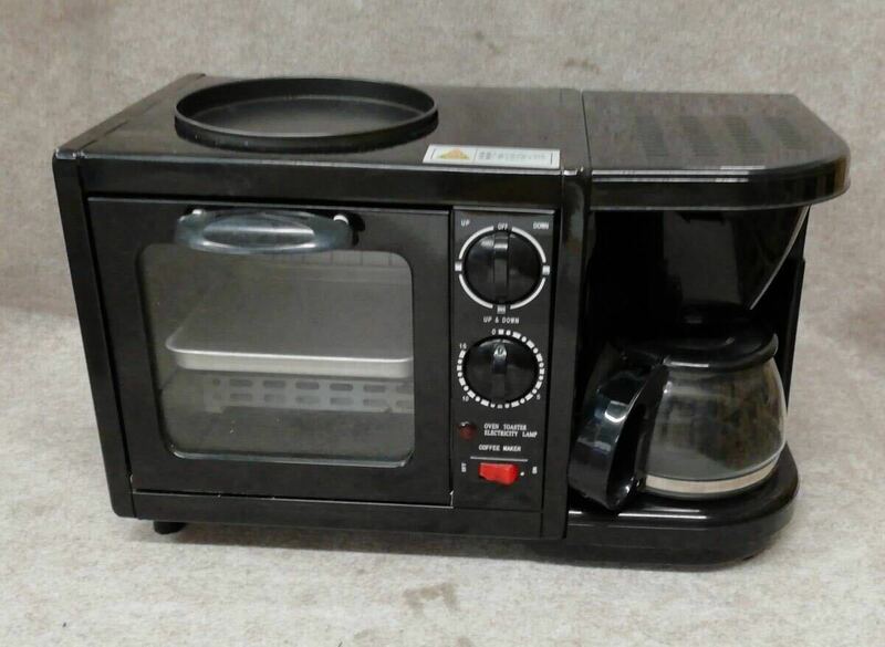 ◎◎ セラヴィ トースター モーニングセット CLV-075 トースト コーヒー 目玉焼き 一度に調理 3in1 ブラック 34-48