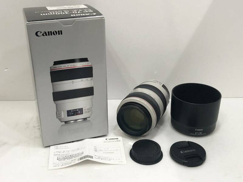 Canon キャノン ZOOM LENS EF 70-300mm 1:4-5.6 L IS USM 一眼レフカメラレンズ レンズフード/箱付き 動作確認済 現状品 AE156080