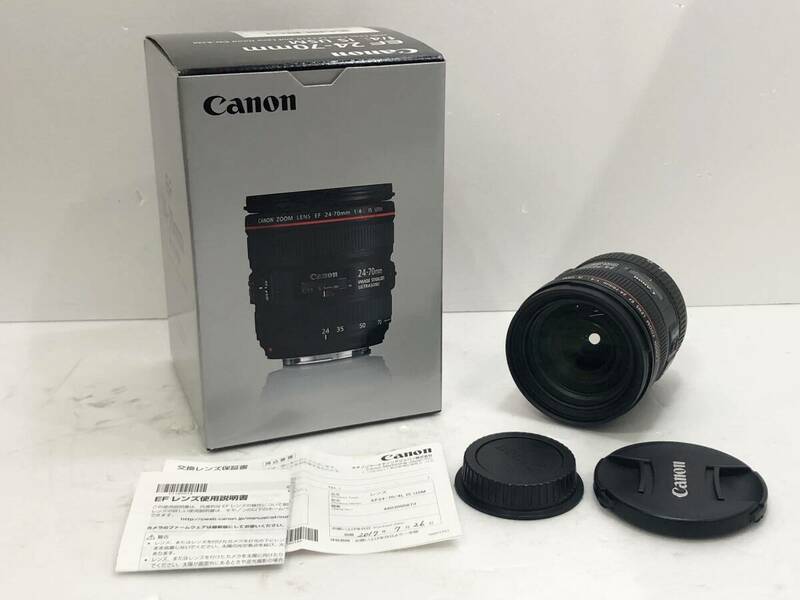 Canon キャノン ZOOM LENS EF 24-70mm F4 L IS USM 一眼レフカメラレンズ 説明書/箱付き 動作確認済 現状品 AE155060