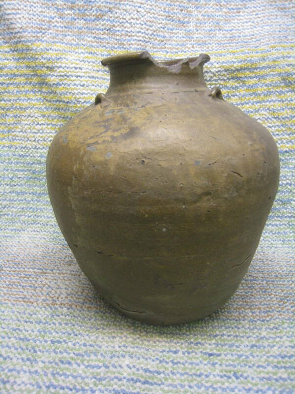アンティーク 壺 陶器 焼物 傷有 古い 時代不明