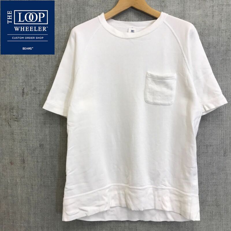 G2173-F◆ LOOP WHEELER×BEAMS ループウィラー ビームス 半袖スウェットシャツ Tシャツ カットソー ラグラン ◆ M コットン 古着 春夏