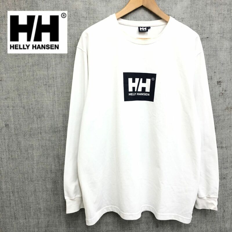 G1908-J◆HELLY HANSEN ヘリーハンセン 長袖Tシャツ◆オフホワイト サイズXL メンズ 紳士 カジュアル アウトドア トップス カットソー