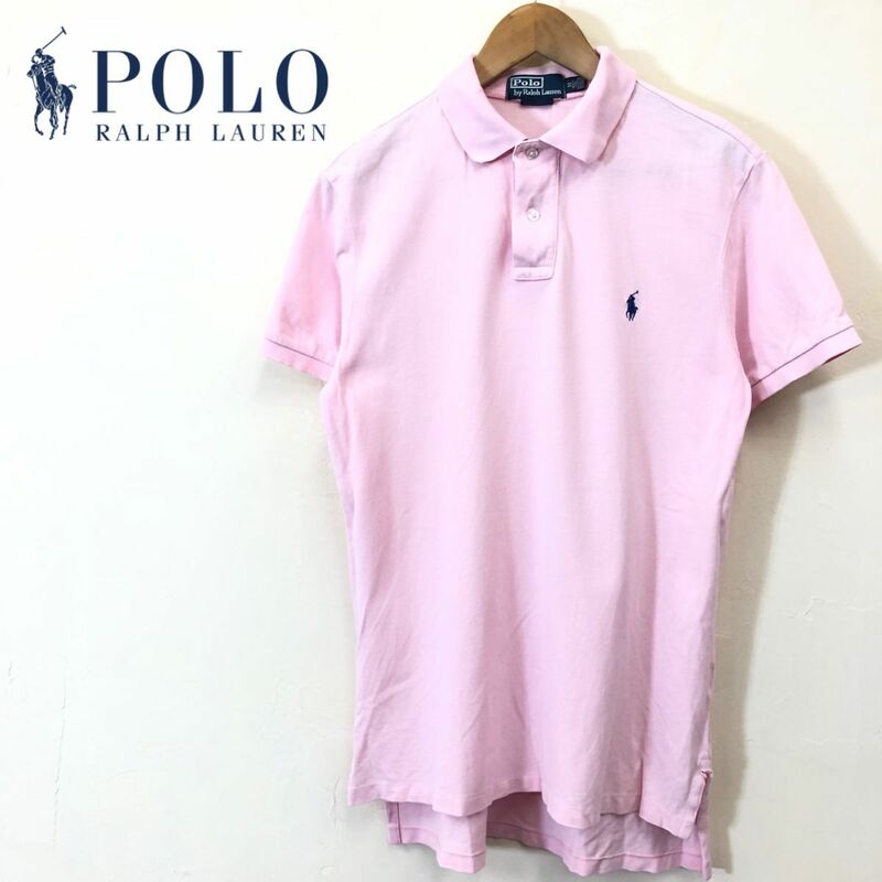 G1786-F◆ POLO RALPH LAUREN ポロラルフローレン 半袖ポロシャツ カットソー ◆ sizeM コットン100 ピンク 古着 メンズ 春夏