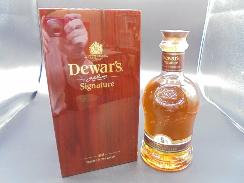 【80】1円～Dewar's Signature デュワーズ シグネチャー スコッチウイスキー 43% 750ml 木箱付き 未開栓