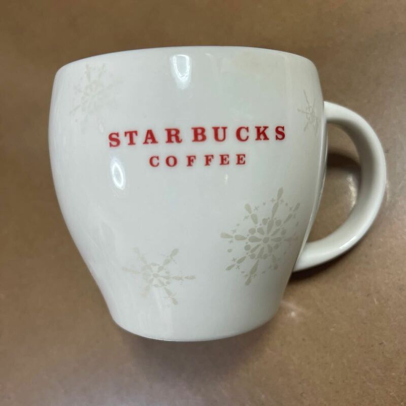 Starbucks coffee マグカップ コップ 雪柄 スノー 白 ホワイト 赤 ヴィンテージ スターバックス スタバ 