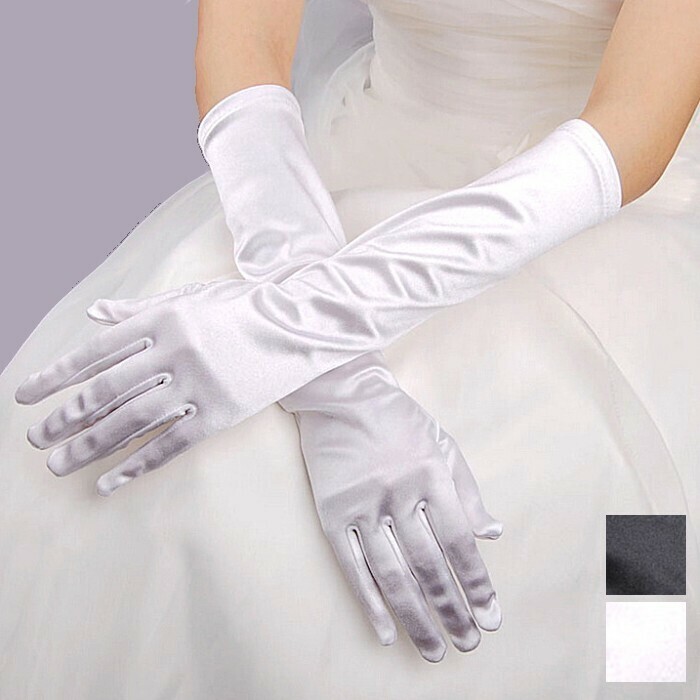 訳あり パーティードレス ロング グローブ 白 手袋 シンプル ダンス衣装 結婚式 5815-3-w36