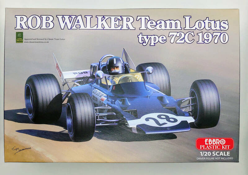 未組立て EBBRO【1/20　ロブウォーカー　チーム　ロータス　タイプ　72C　1970】プラモデル　ROB WALKER Team Lotus Type 72C　エブロ 