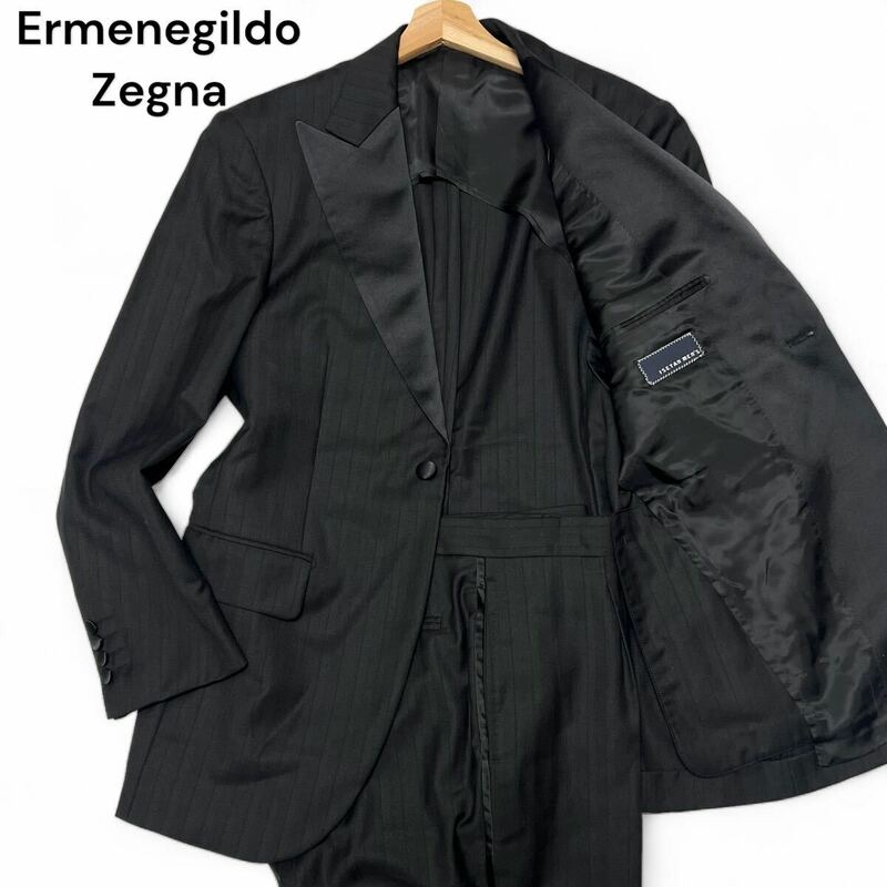 美麗品◎シルク混 Lサイズ位!!エルメネジルドゼニア【圧巻の美シルエット】ISETAN×Ermenegildo Zegna 絹 セットアップ タキシード◎メンズ