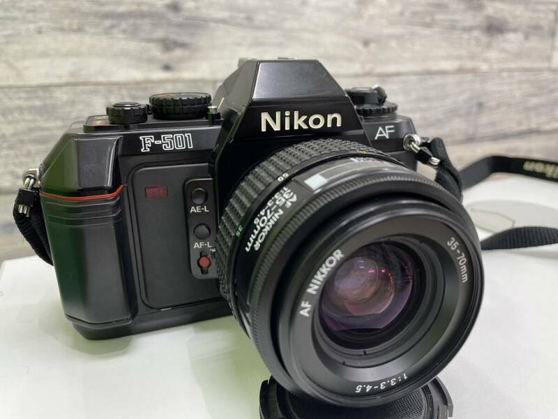 【D3120TY】Nikon ニコン F-501 AF 簡易動作確認済 レンズ NIKKOR AF 35-70mm 1:3.3-4.5 一眼レフ オートフォーカス