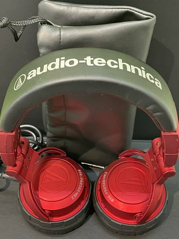 【F923CK】audio-technica オーディオテクニカ ATH-PRO500MK2 レッド 赤 ヘッドホン ヘッドフォン DJ 密閉ダイナミック型 専用ケース付き