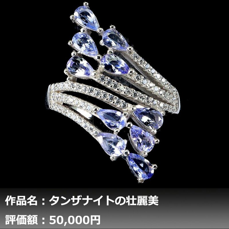 【1円新品】イケゾエガレ｜1.00ct 天然タンザナイト ダイヤモンド K14WG仕上リング 19号｜作家モノ｜本物保証｜日宝協鑑別対応