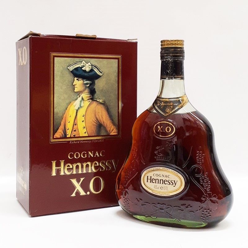 [未開栓] Hennessy X.O 金キャップ グリーンボトル コニャック ブランデー 箱付き ヘネシー XO 40％ 700ml