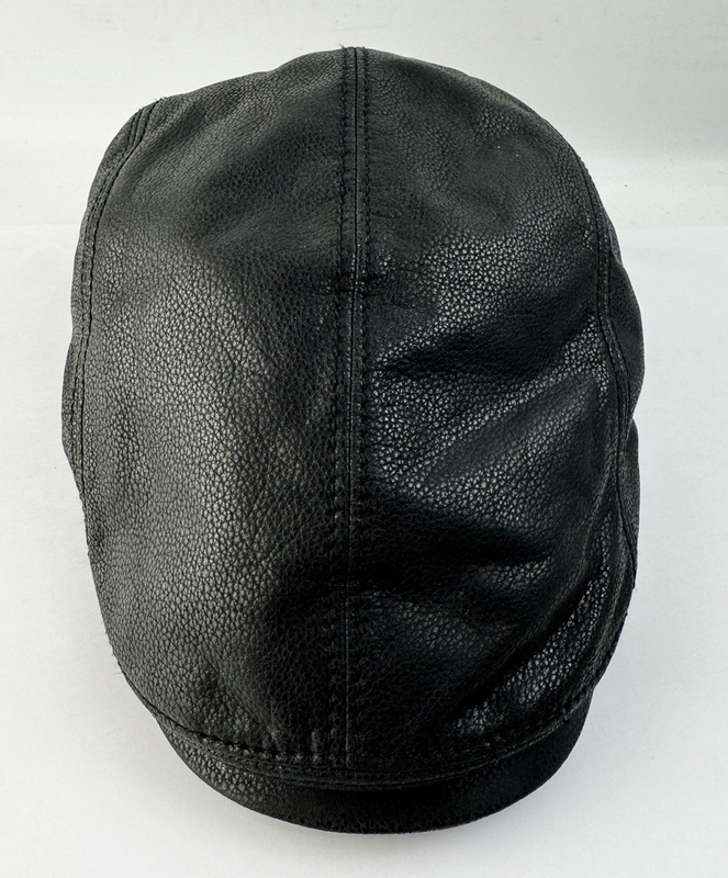 ゴットマン Gottmann レザーハンチング ECHTES LEDER 本革 チェック 60 黒 ブラック 帽子 メンズ