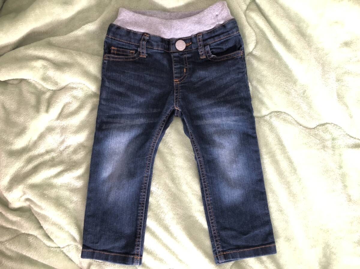 ライトオン 90cm デニム ズボン パンツ ジーンズ ジーパン ウエスト調整可