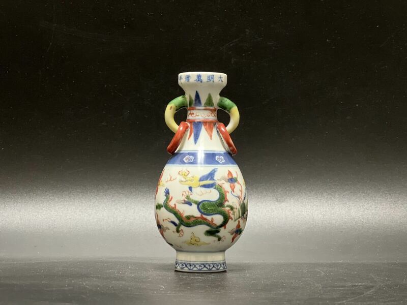 中国美術 古美術 花瓶 粉彩 大明萬暦年製 唐物 時代物 