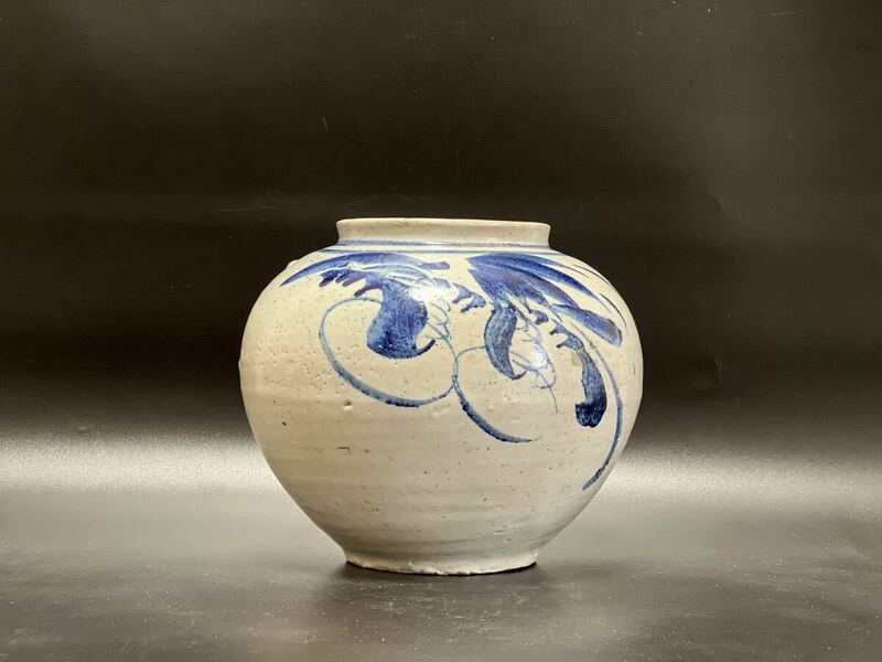 李朝 時代物 花瓶 壺 染付 古美術 朝鮮 高麗 