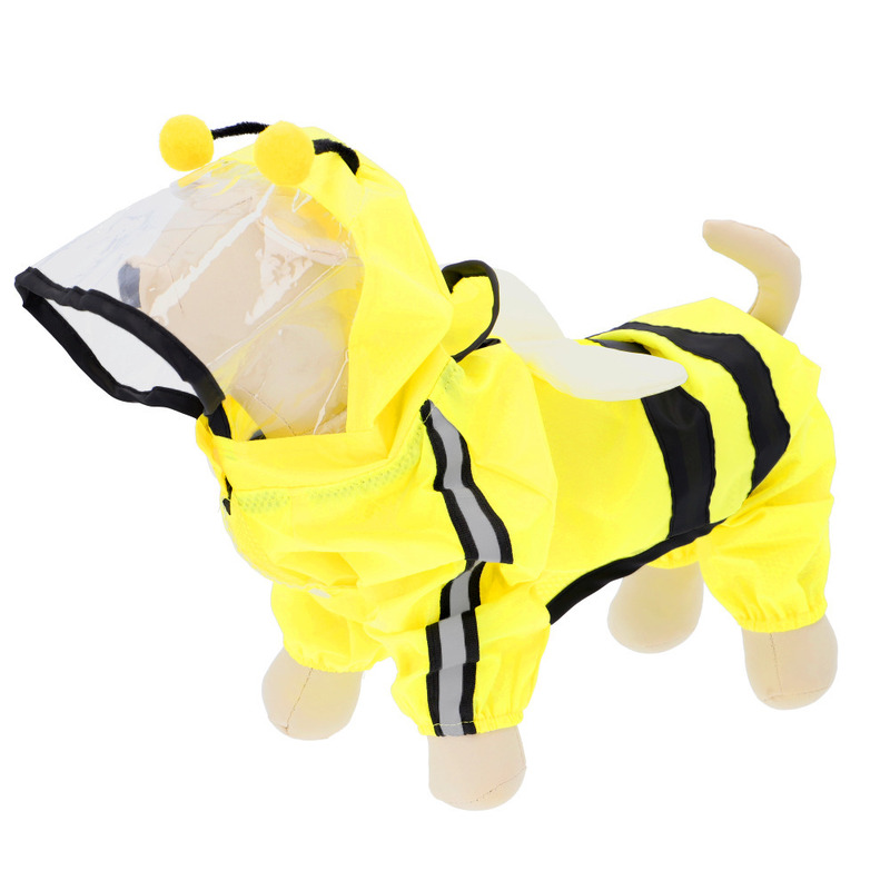 ☆ イエロー蜜蜂 ☆ XLサイズ 犬用レインコート 通販 小型犬 中型犬 リード穴 丈 長い 犬レインコート レインコート レインウェア 雨具