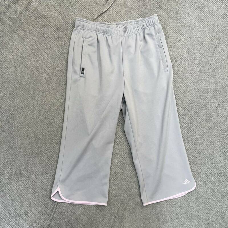 1円スタート! （1）adidas アディダス ハーフパンツ ショートパンツ サイズL ライトグレー トラックパンツ レディース ボトムス 最落なし