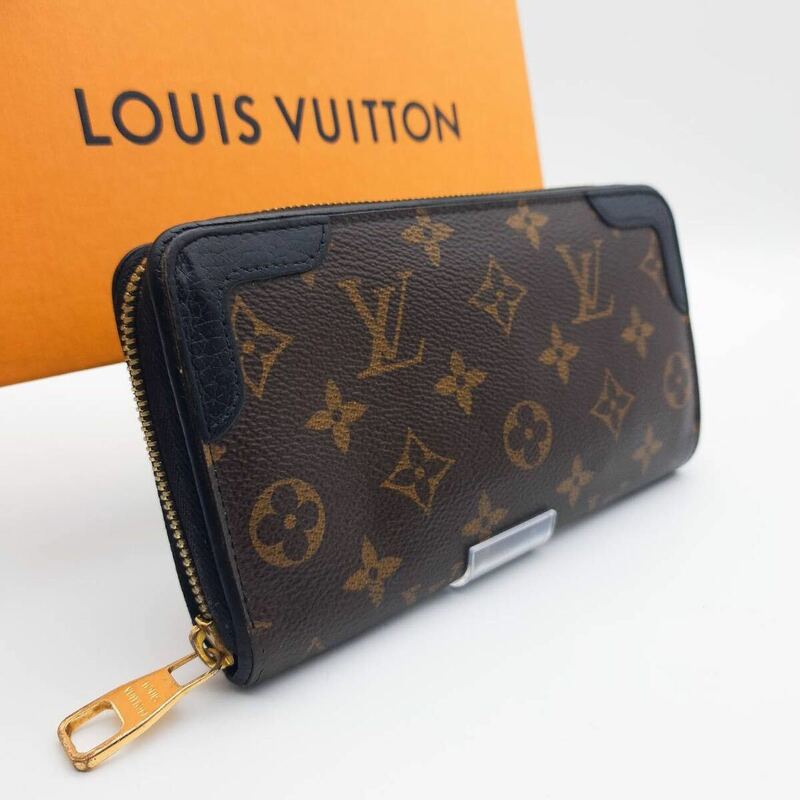 LOUIS VUITTON 最高級美品モノグラム レティーロ ジッピーウォレット ラウンドファスナー ラウンドジップブラック 長財布 ルイヴィトン 