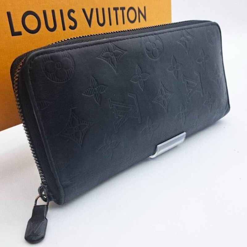 LOUIS VUITTON 現行RFID搭載モデルモノグラム シャドウジッピーウォレット ヴェルティカル ラウンドファスナーラウンドジップルイヴィトン 