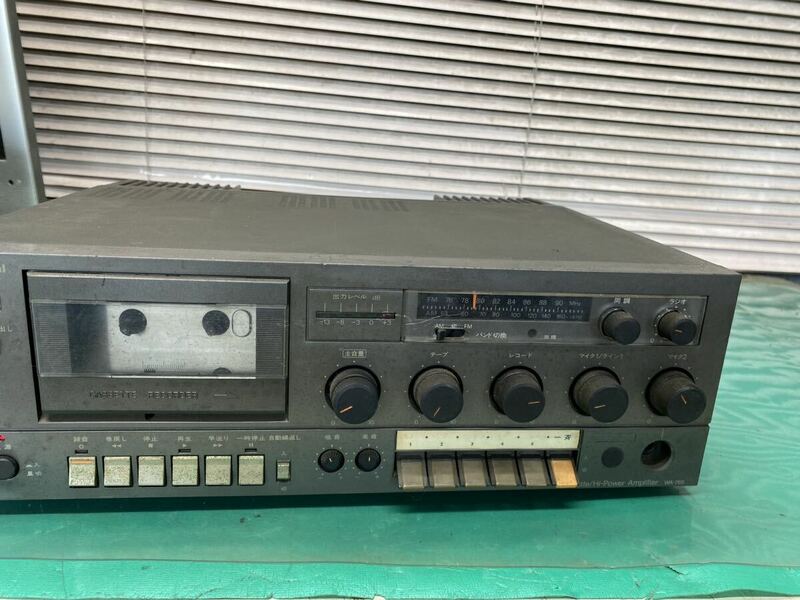 (2192) ナショナル　卓上アンプ　WA-765　ラジオ　カセット　中古品　現状ジャンク