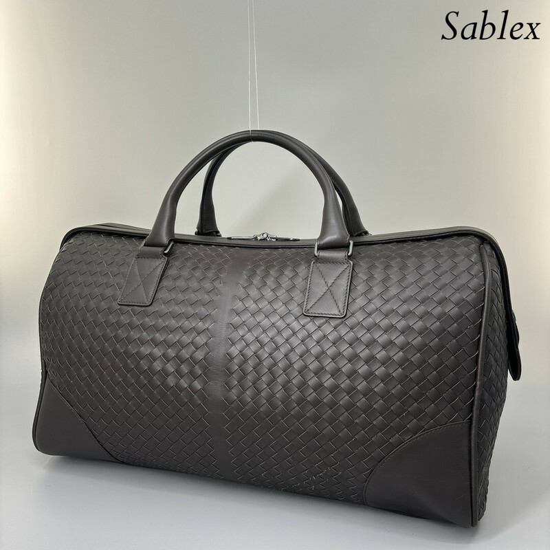 1円【未使用】ボッテガヴェネタ BOTTEGA VENETA イントレチャート ボストンバッグ 152230 レザー ブラウン 茶 ダッフルバッグ ショルダー