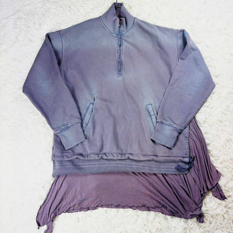 XL DIESEL ディーゼル パーカー トレーナー 変形 紫色 パープル 綿 コットン 大きいサイズ メンズ