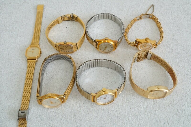 F648 全てSEIKO/セイコー ゴールドカラー 腕時計 7点セット アクセサリー レディース 大量 まとめて おまとめ まとめ売り 不動品